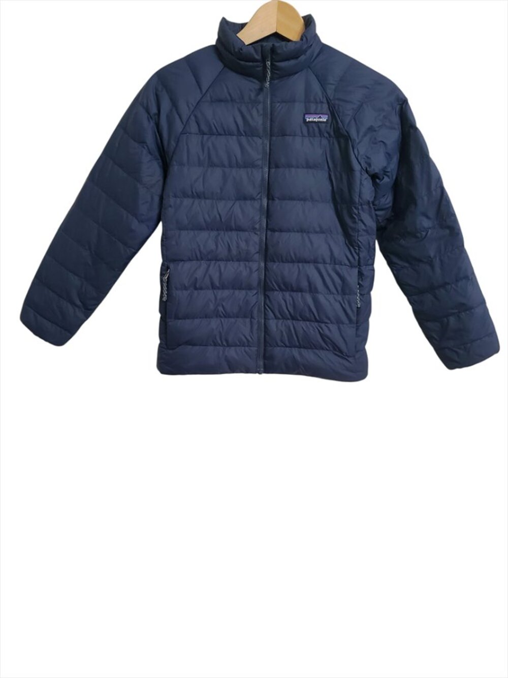 Patagonia Kids' Down Sweater Jacket L Navy Blue Puffer Coat 68625 Pockets